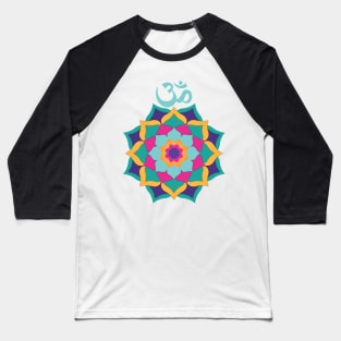 Colorful Om Mandala Baseball T-Shirt